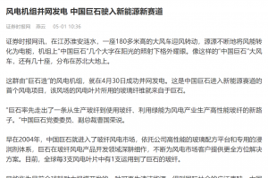 时报：风电机组并网发电 中国利来w66驶入新能源新赛道